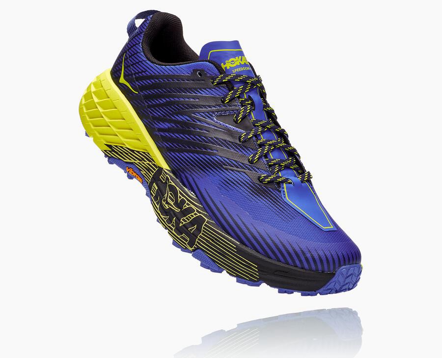 Hoka One One Trailove Tenisky Panske Modre/Zelene - Speedgoat 4 - 06152-JCPG